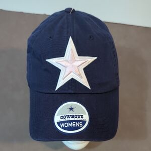 NFL Dallas Cowboys Authentic Headwear Women's Hat Blue With Pink Star Adjustable
